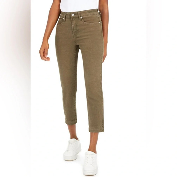 NWT Oat NY high rise straight crop pants in red & blue plaid size 27 - Picture 3 of 6